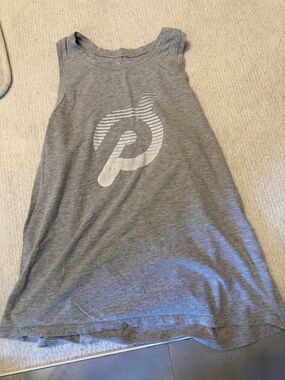 Peloton Light Gray Crewneck tank with White Print